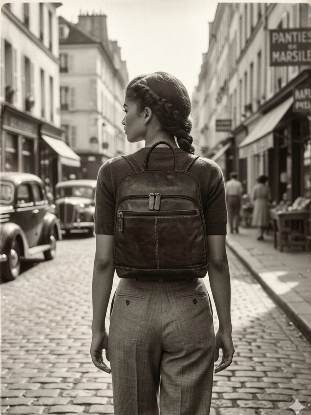 Elegant Dark Brown Leather Backpack